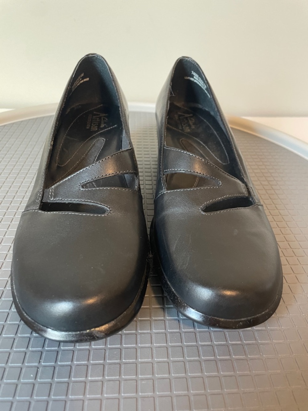 Clark’s Black Women's Slip-On Flats with Cutout Straps